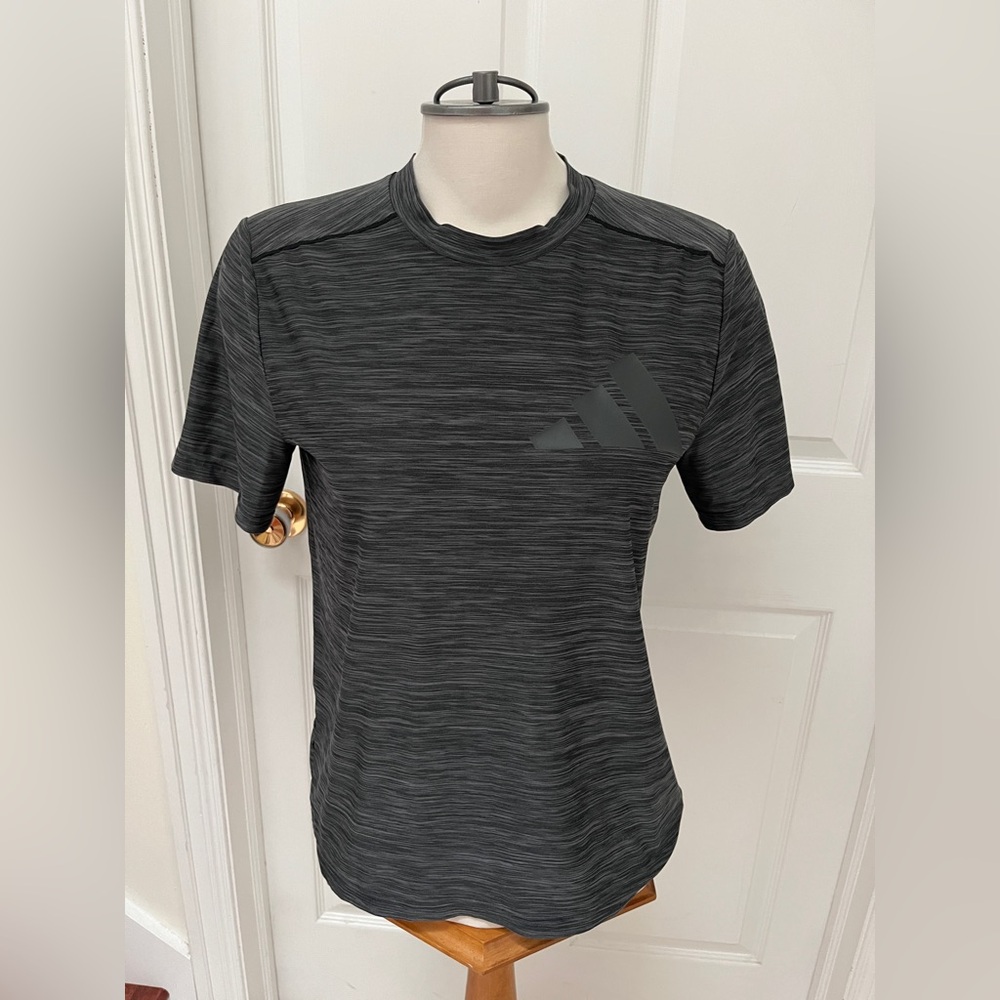 Adidas Men's Charcoal Striped Tee